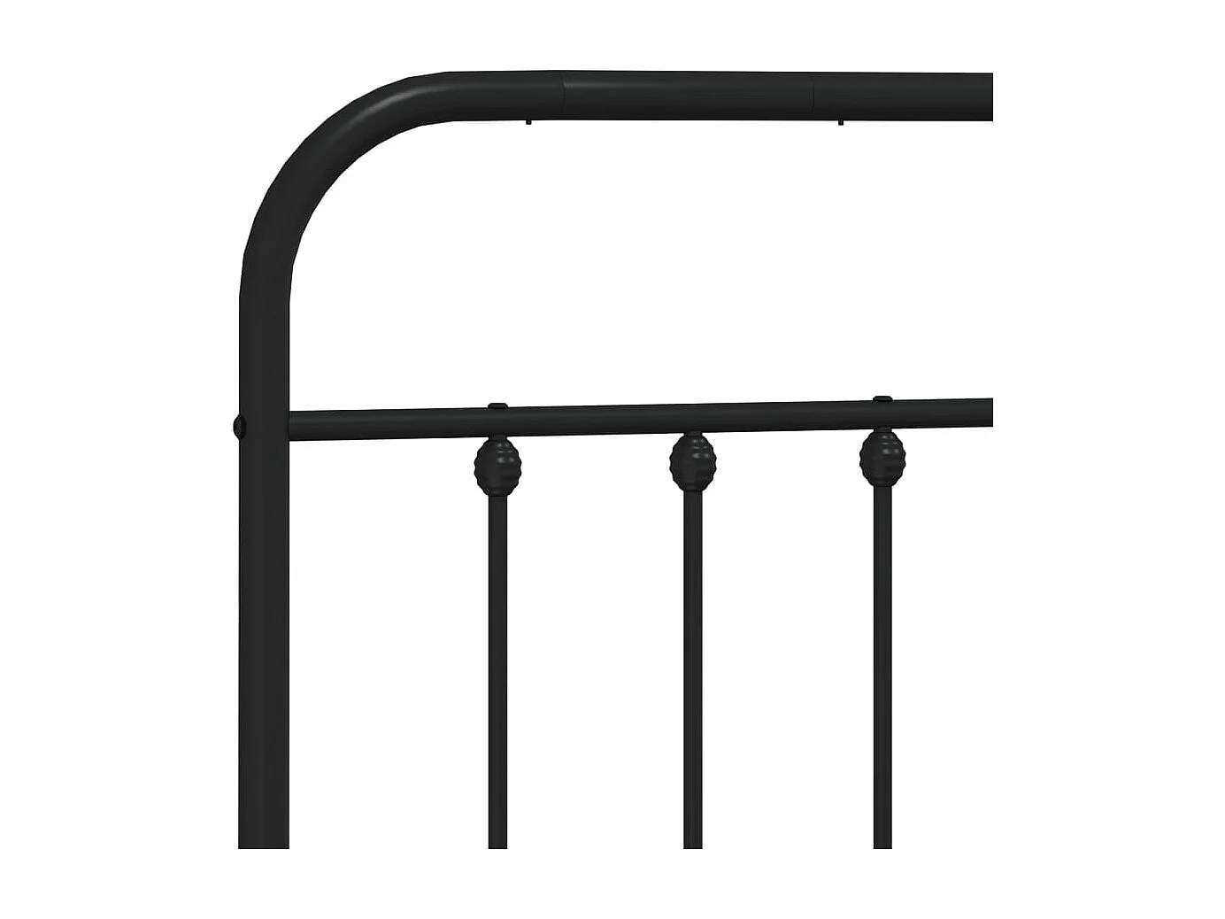Cadre de lit métal avec tête de lit noir 140x190