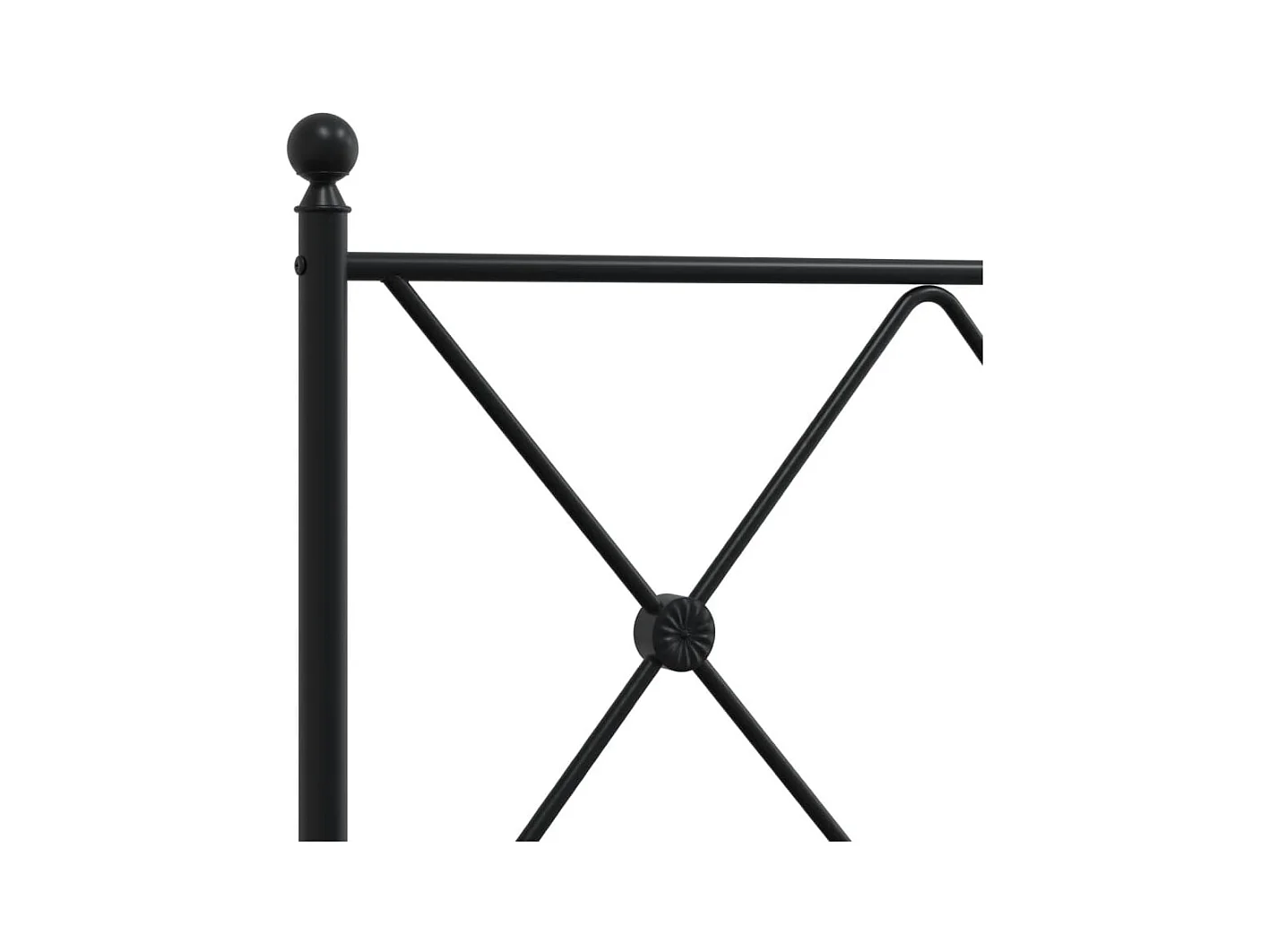 Bedframe met hoofdbord metaal zwart 107x203 cm