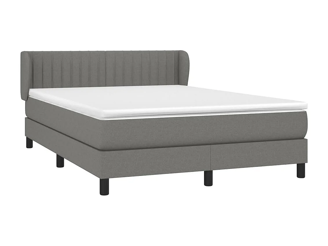 Lit à sommier tapissier avec matelas Gris foncé 140x200 Tissu 3