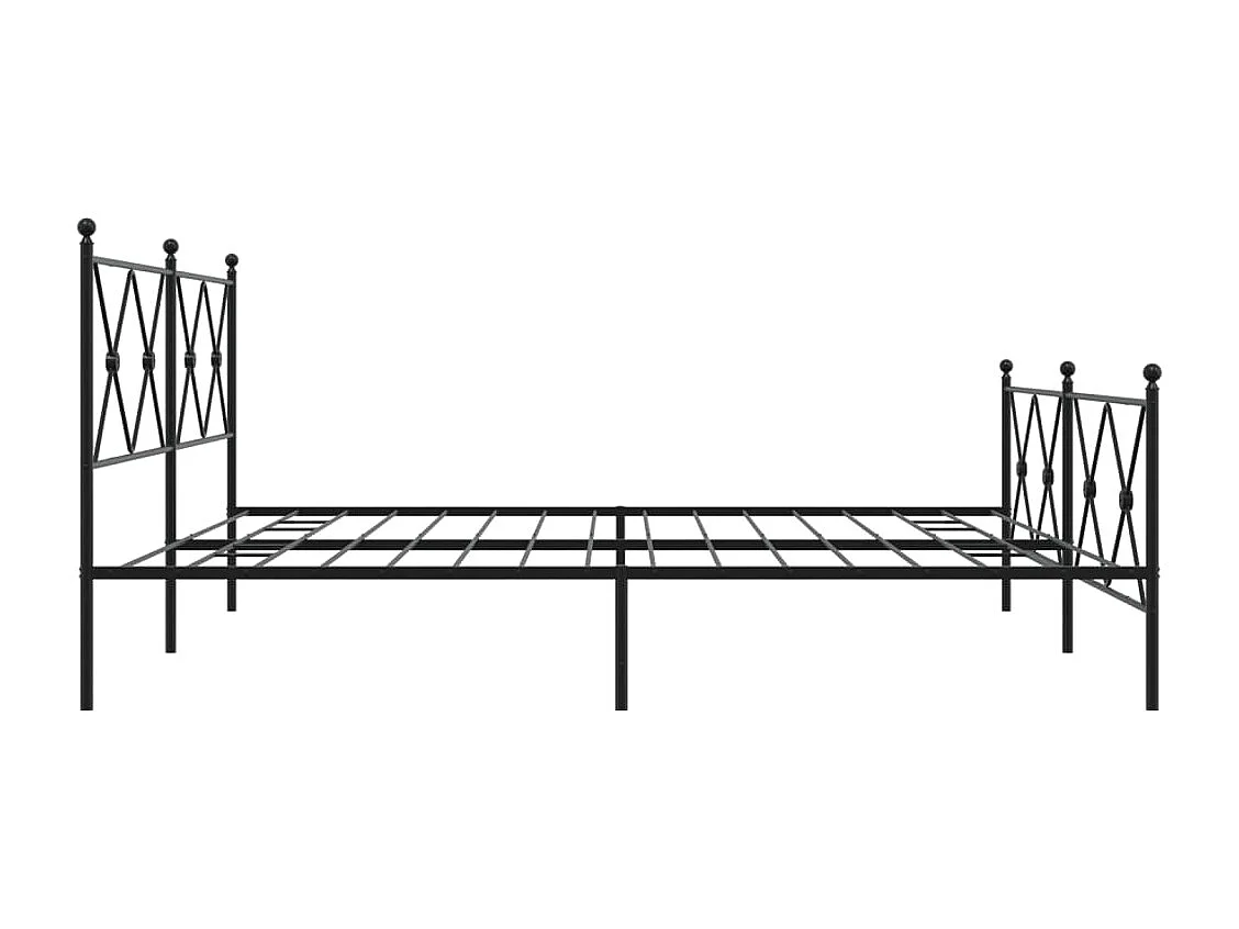 Cadre de lit métal avec tête de lit-pied de lit noir 183x213