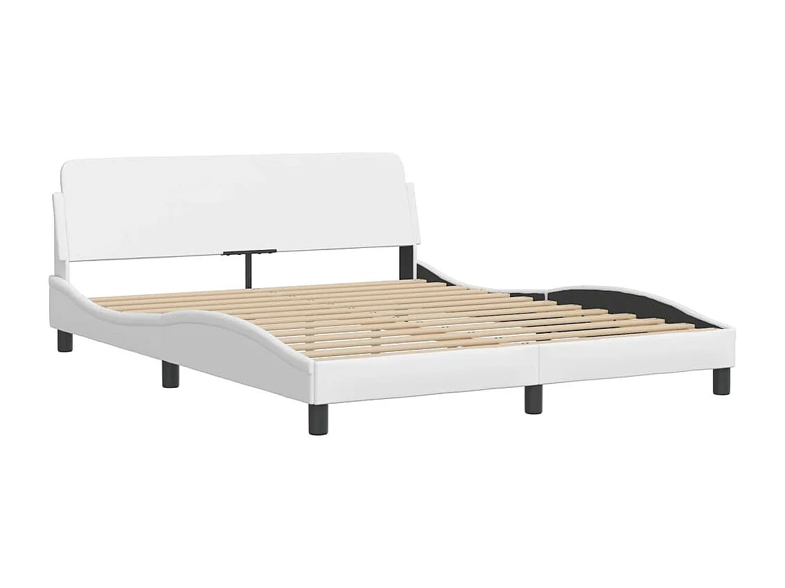 Lit avec matelas blanc 160x200 similicuir