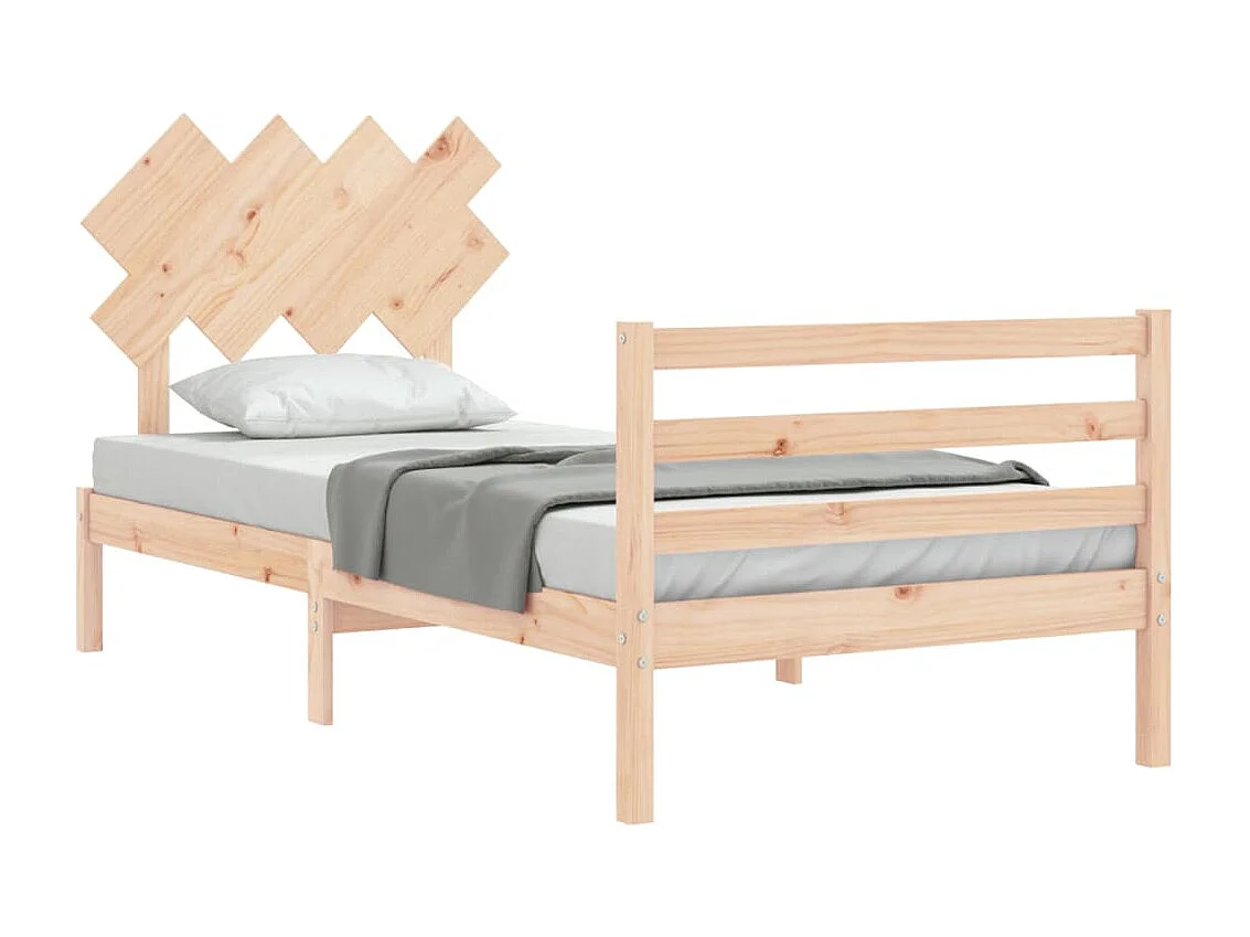 Cadre de lit avec tête de lit 90x200 bois massif