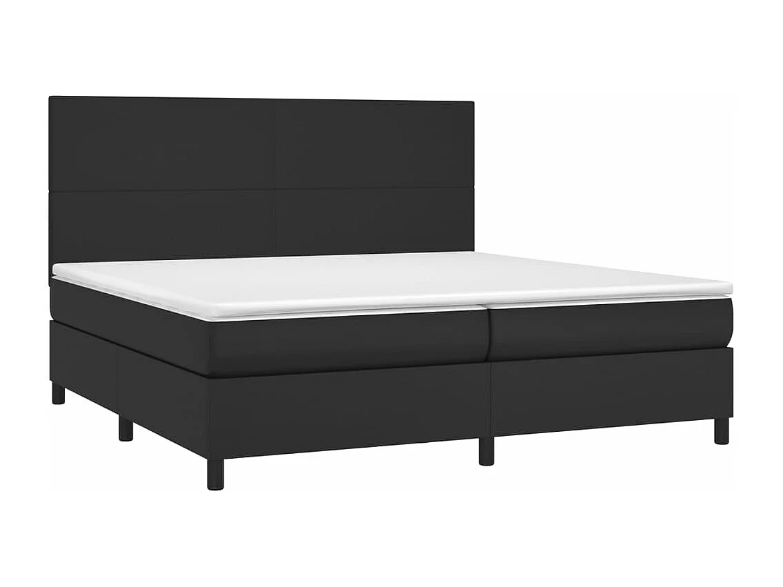 Sommier à lattes de lit avec matelas et LED Noir 200x200