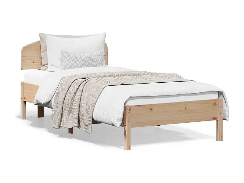 Cadre de lit avec tête de lit 90x200 bois de pin massif