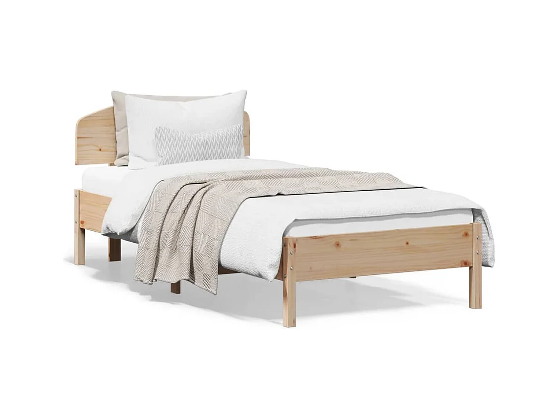 Cadre de lit avec tête de lit 90x200 bois de pin massif