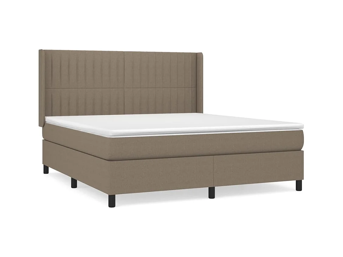 Sommier à lattes de lit avec matelas Taupe 160x200 Tissu