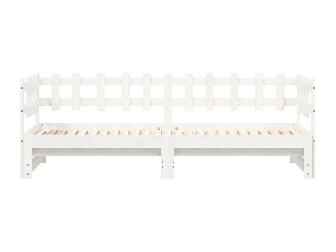 Lit coulissant Blanc 2x(90x190) cm Bois de pin massif