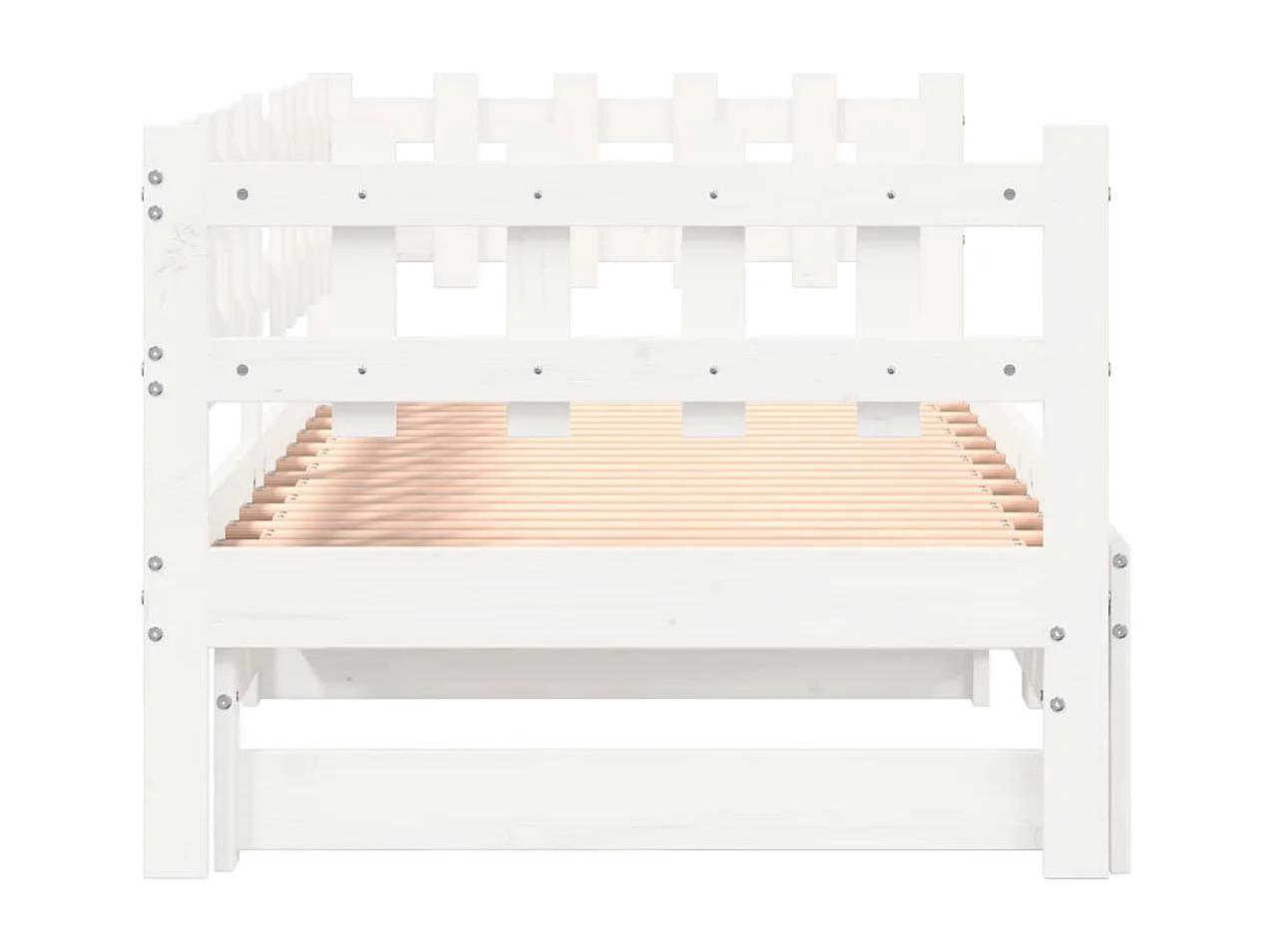 Lit coulissant Blanc 2x(90x190) cm Bois de pin massif