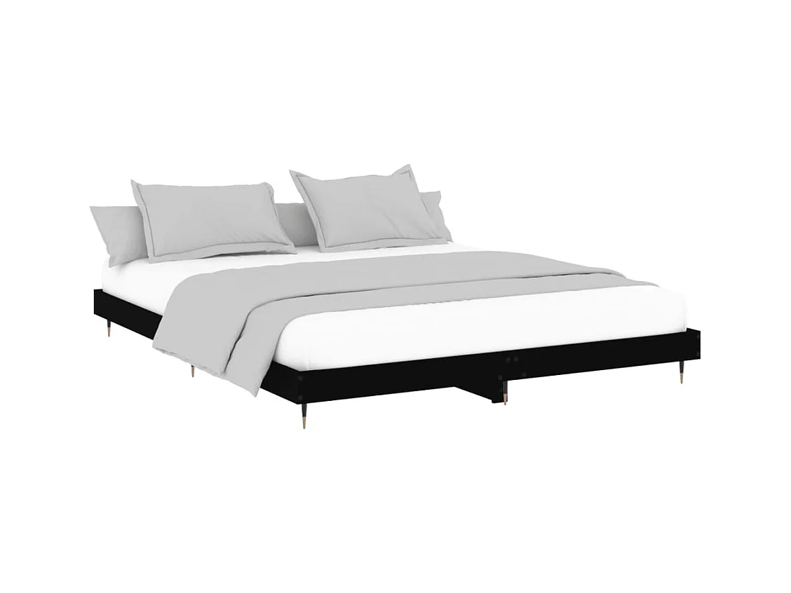 vidaXL Estructura de cama madera de ingeniería negra 200x200 cm