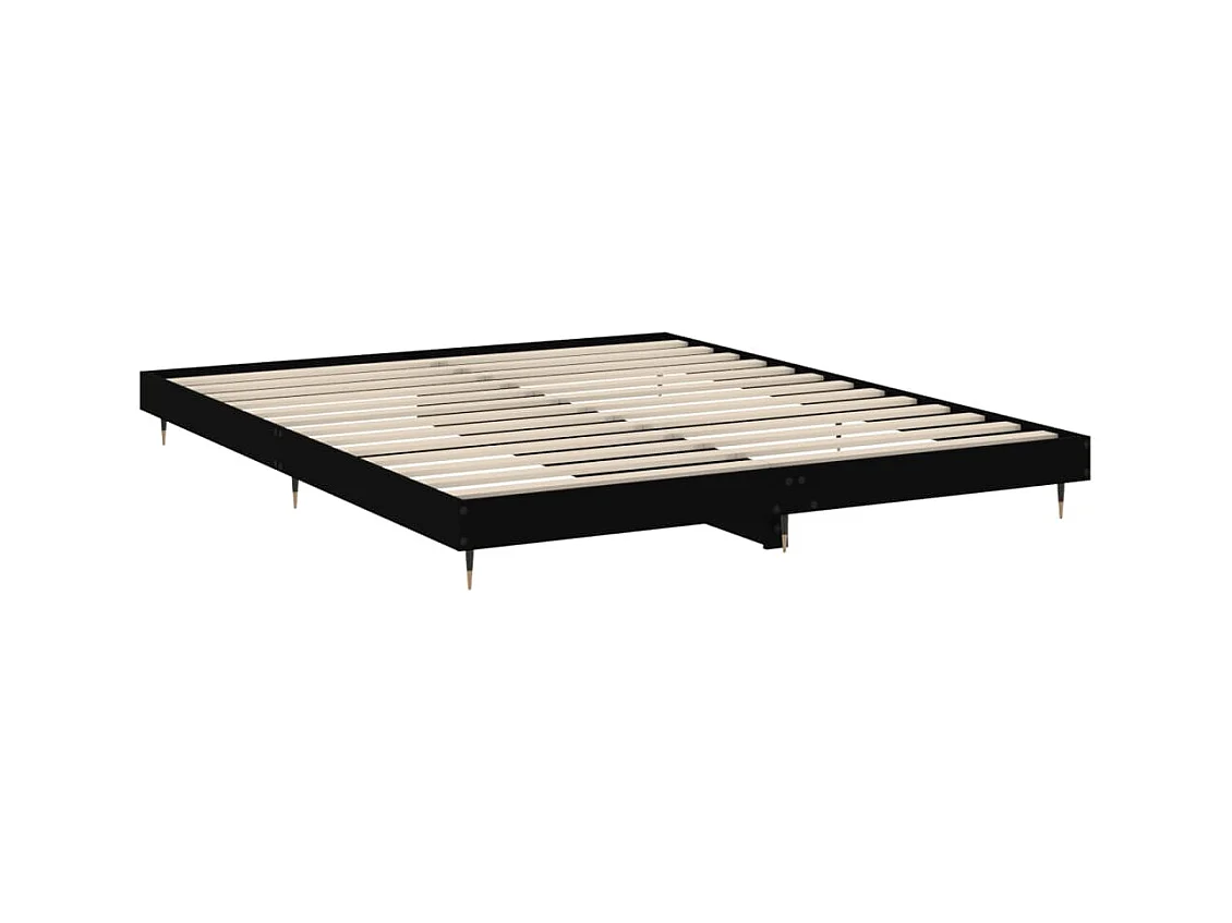 vidaXL Estructura de cama madera de ingeniería negra 200x200 cm