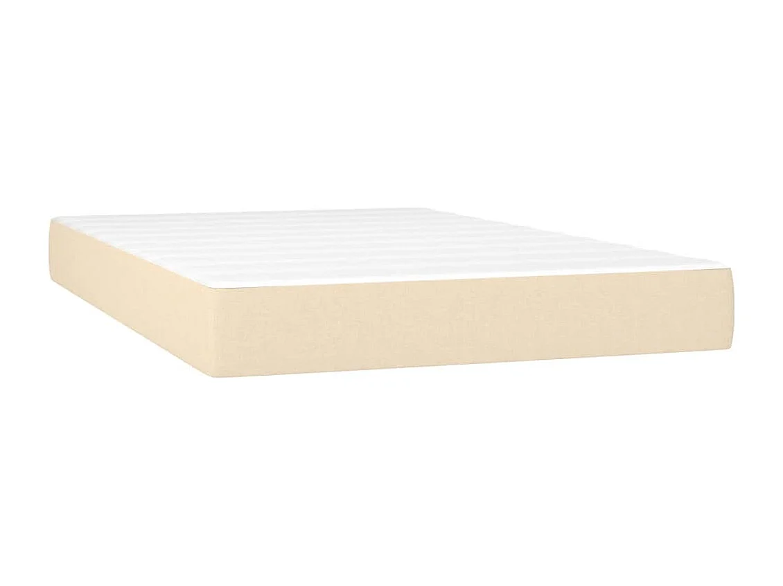 Sommier à lattes de lit matelas et LED crème 120x190 tissu