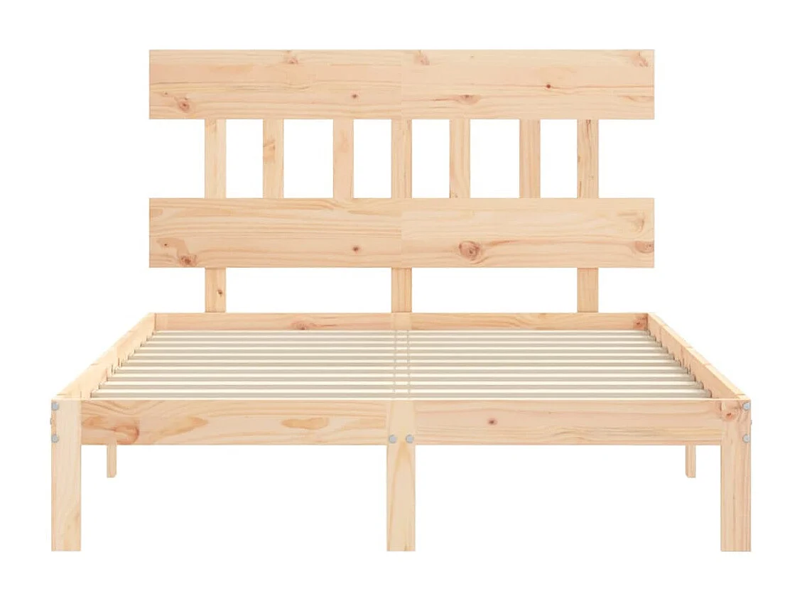 Cadre de lit avec tête de lit 120x200 bois massif