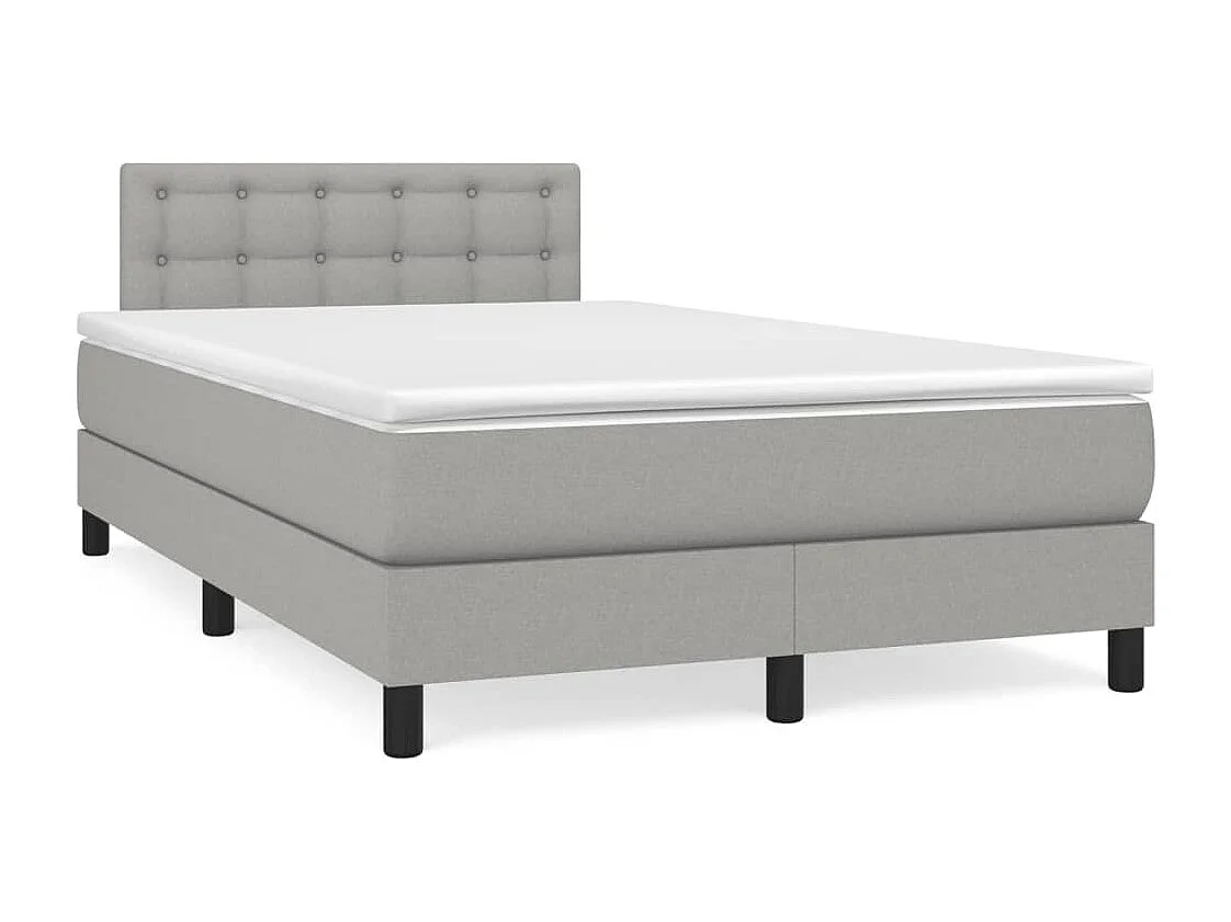 Sommier à lattes de lit matelas LED gris clair 120x190 tissu