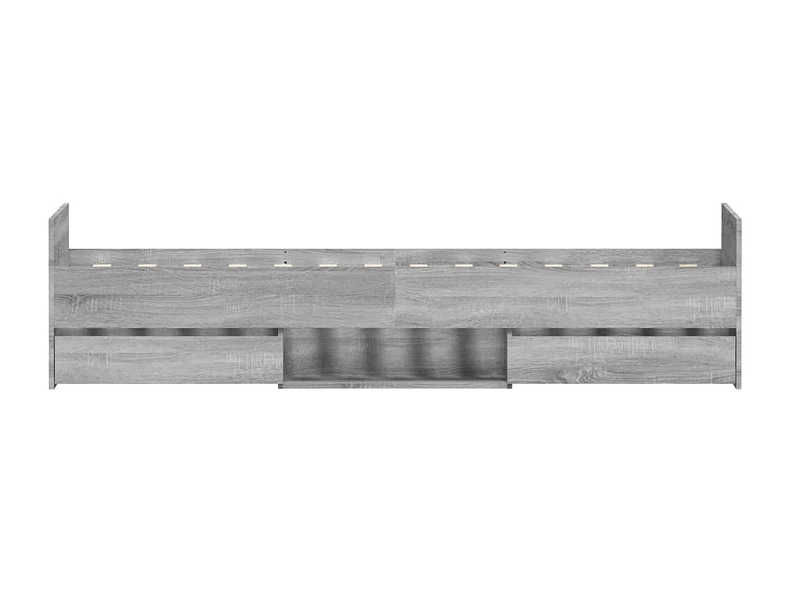 Cadre de lit tête de lit et pied de lit sonoma gris 90x200