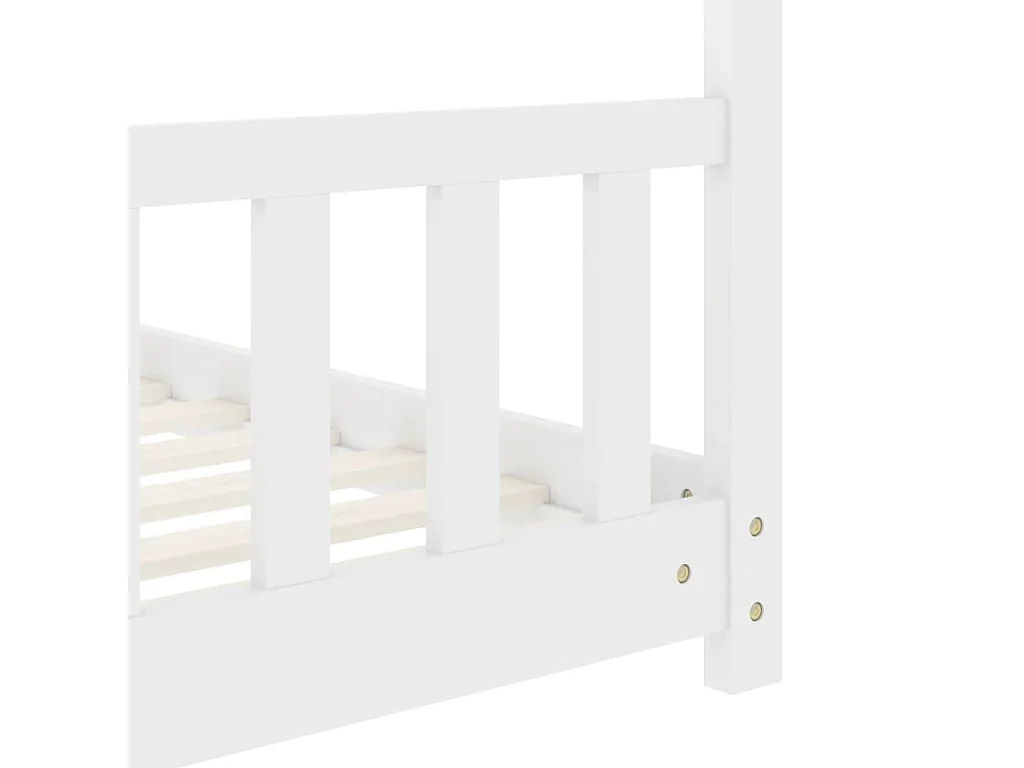 Cadre de lit d'enfant Blanc Bois de pin massif 80x160