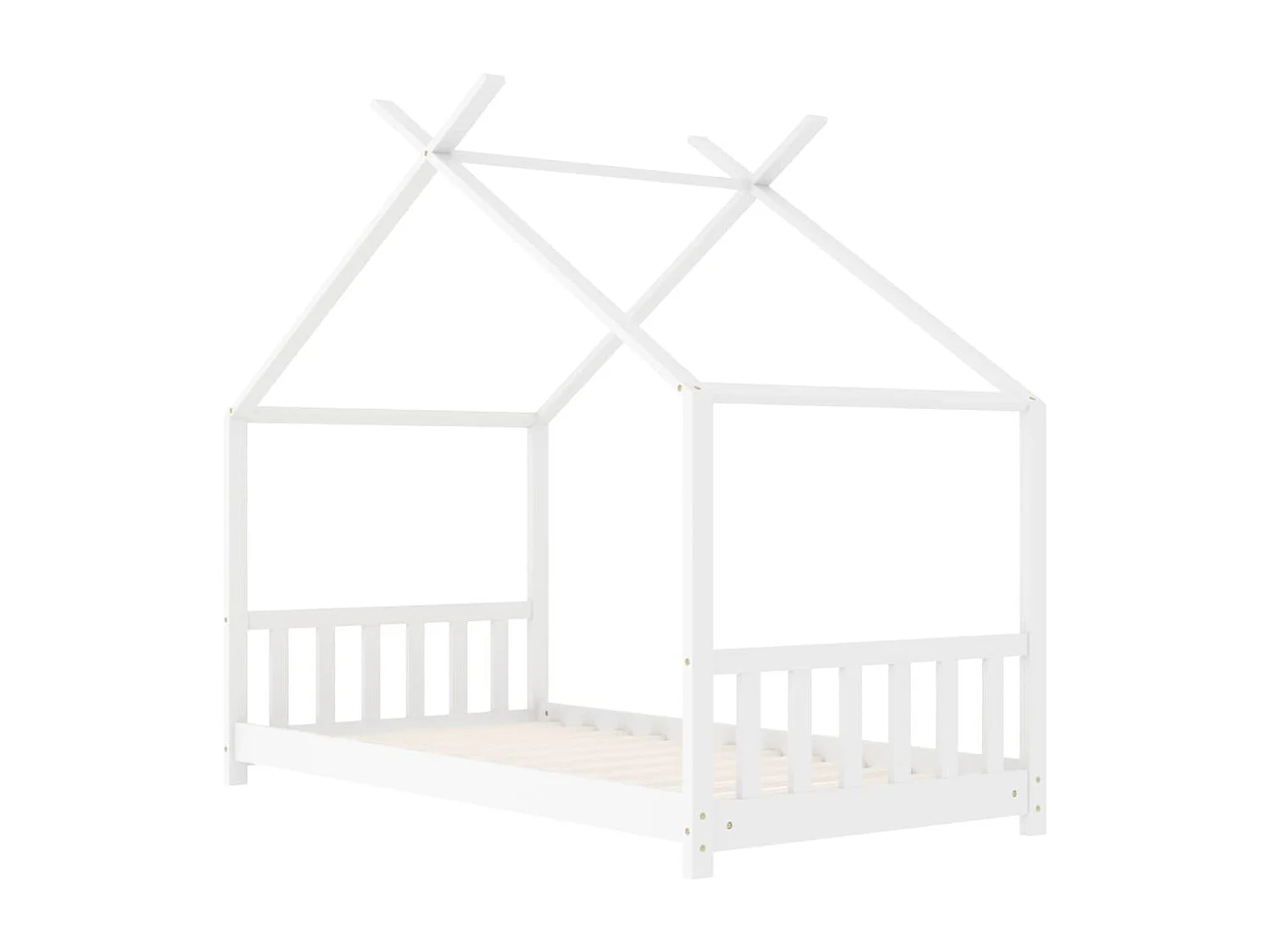 Cadre de lit d'enfant Blanc Bois de pin massif 80x160