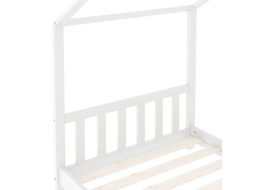 Cadre de lit d'enfant Blanc Bois de pin massif 80x160