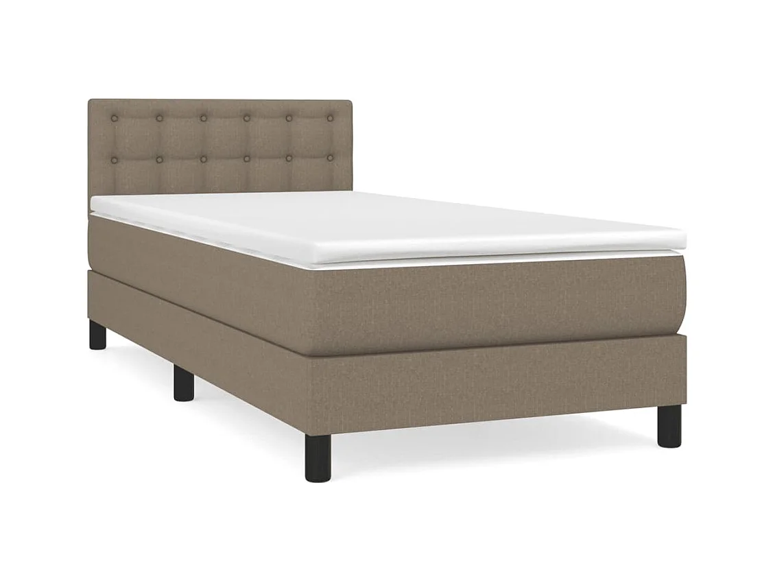 Lit à sommier tapissier avec matelas Taupe 100x200 Tissu 2