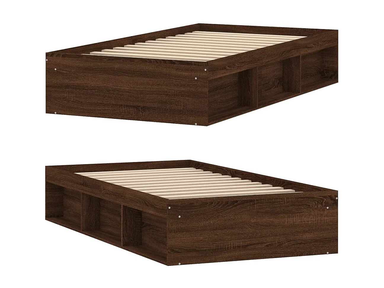 Cadre de lit chêne marron 90x190