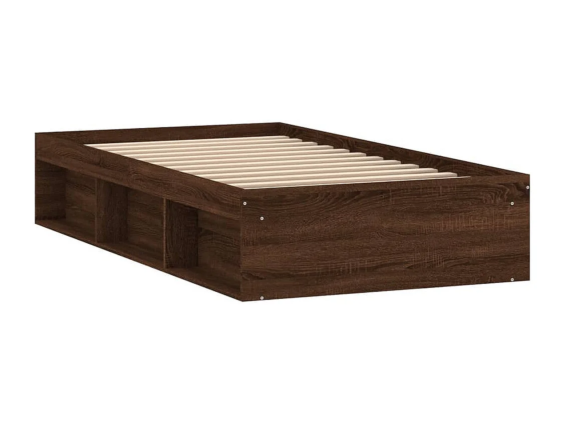Cadre de lit chêne marron 90x190