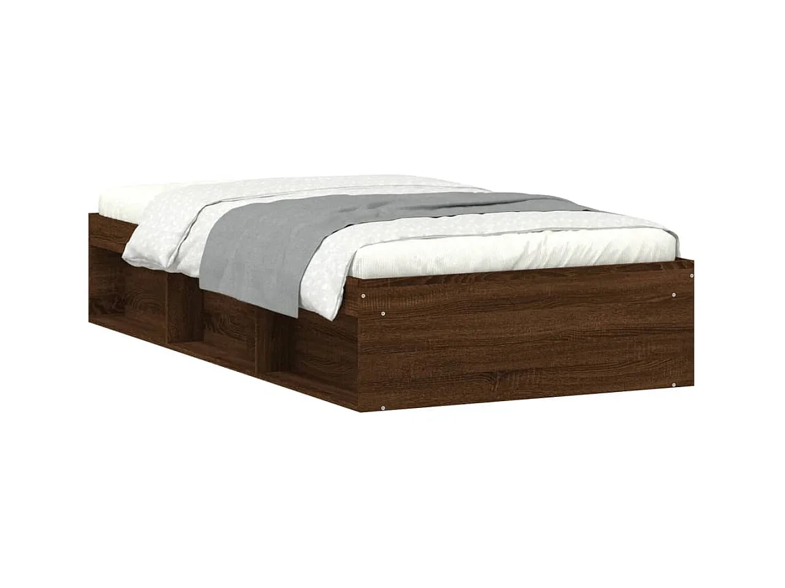 Cadre de lit chêne marron 90x190