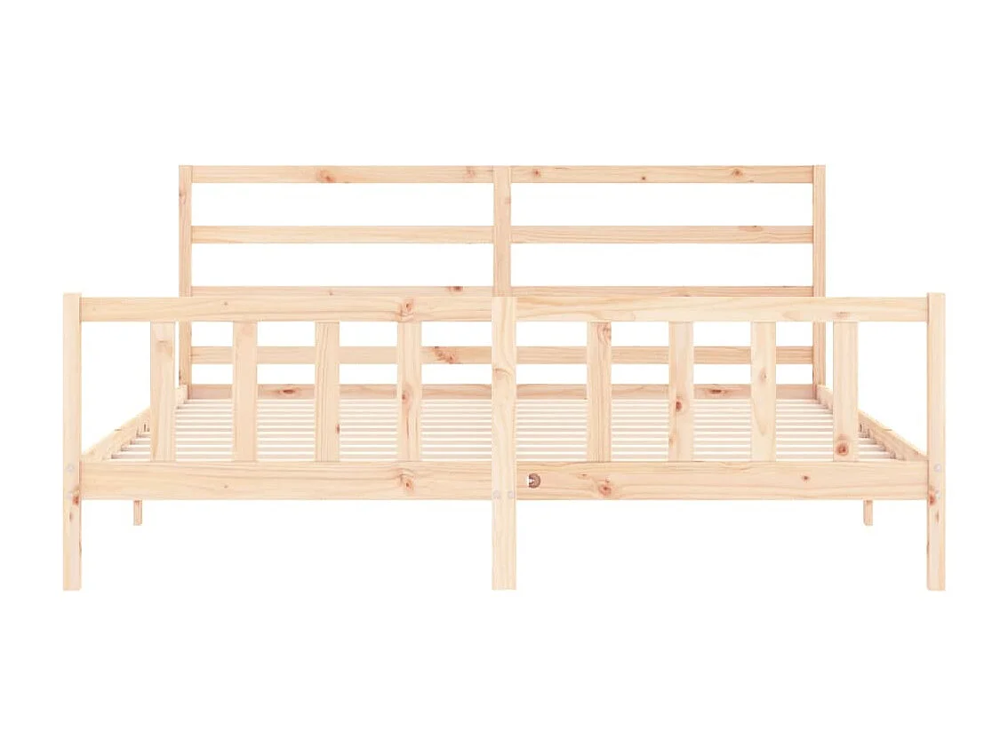 Cadre de lit avec tête de lit 200x200 bois massif