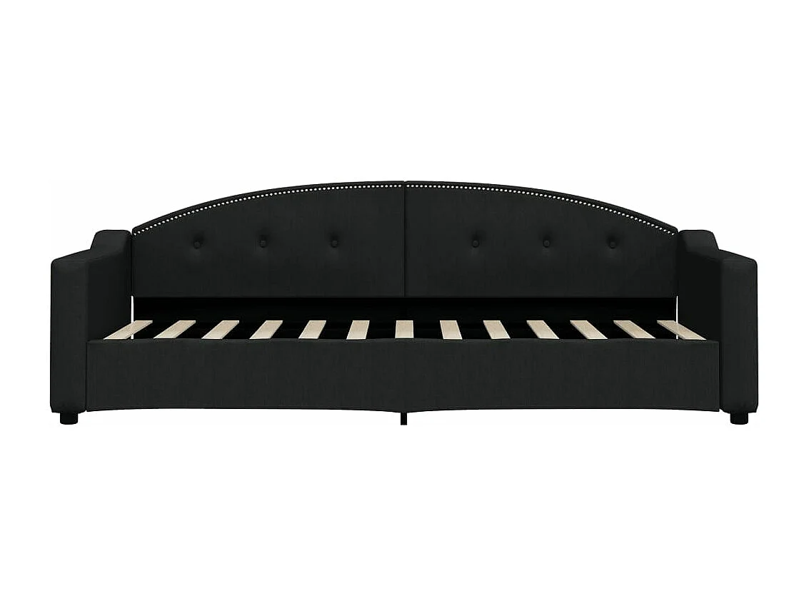 Lit de jour avec matelas noir 80x200 tissu