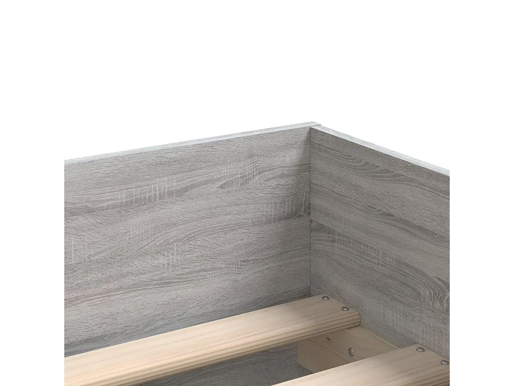 Cadre de lit avec tiroirs sonoma gris 90x190