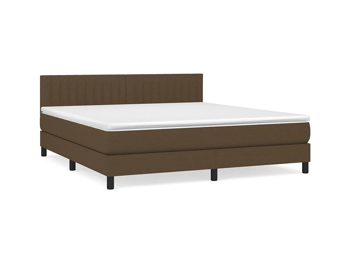 Sommier à lattes de lit avec matelas Marron foncé 180x200