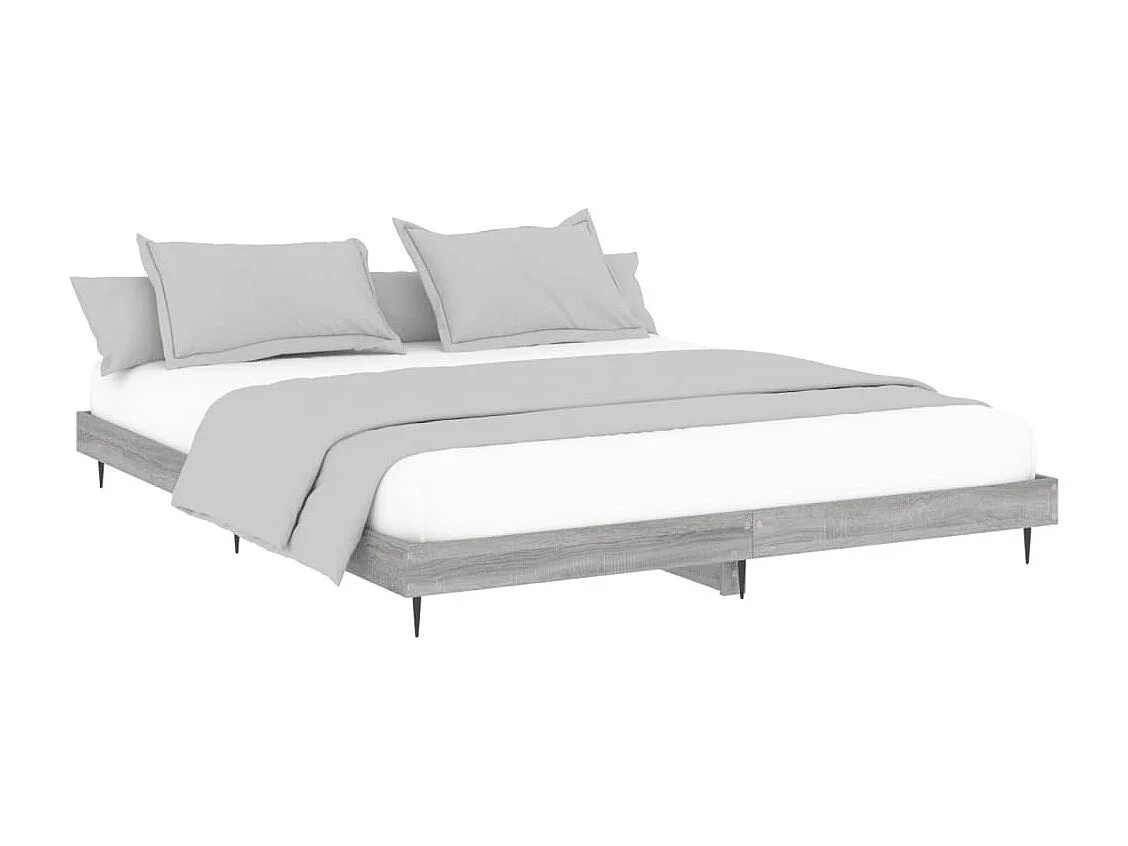 Cadre de lit sonoma gris 160x200 bois d'ingénierie