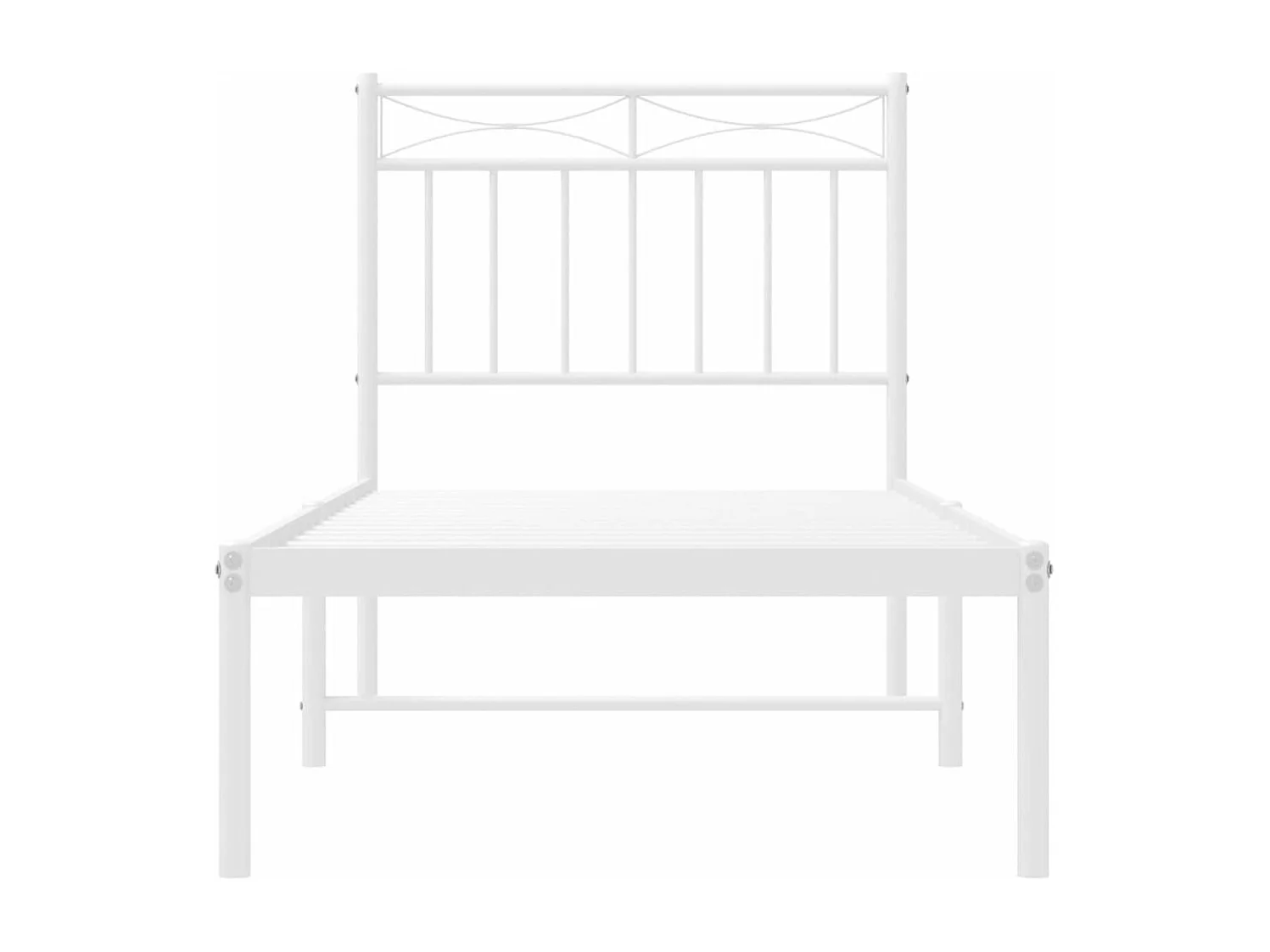 Cadre de lit métal avec tête de lit blanc 80x200