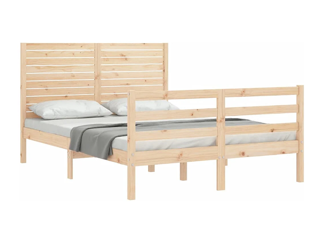 Cadre de lit avec tête de lit 140x190 bois massif