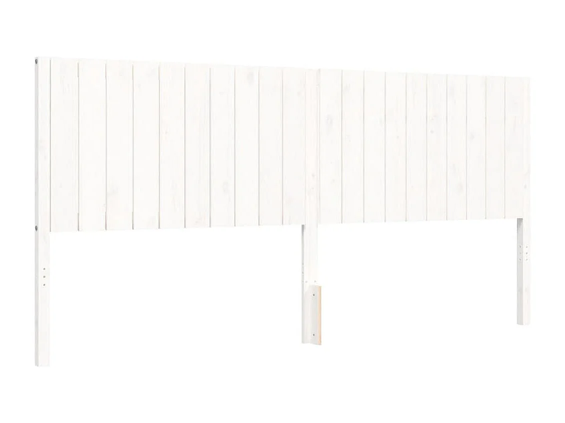 Cadre de lit avec tête de lit blanc 200x200 bois massif