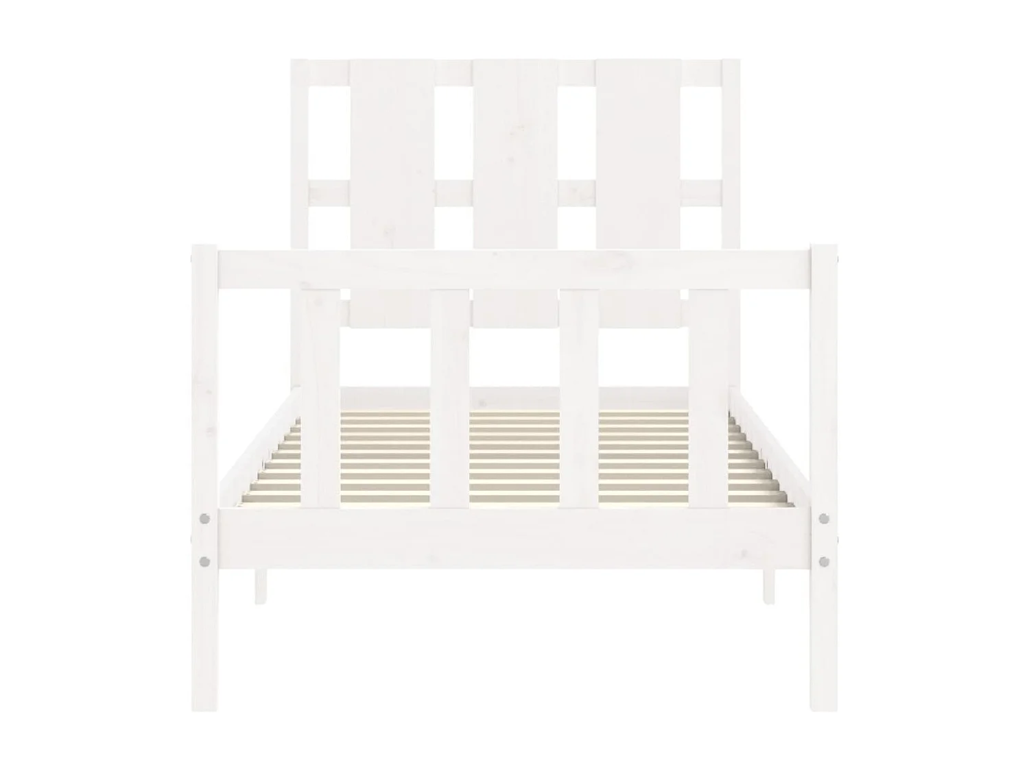 Cadre de lit avec tête de lit blanc 90x200 bois massif