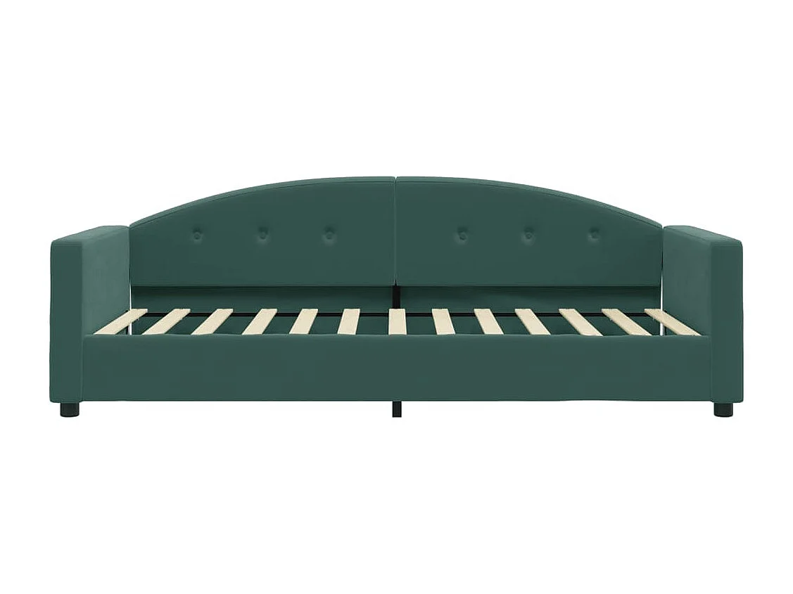 Lit de jour avec matelas vert foncé 90x200 velours