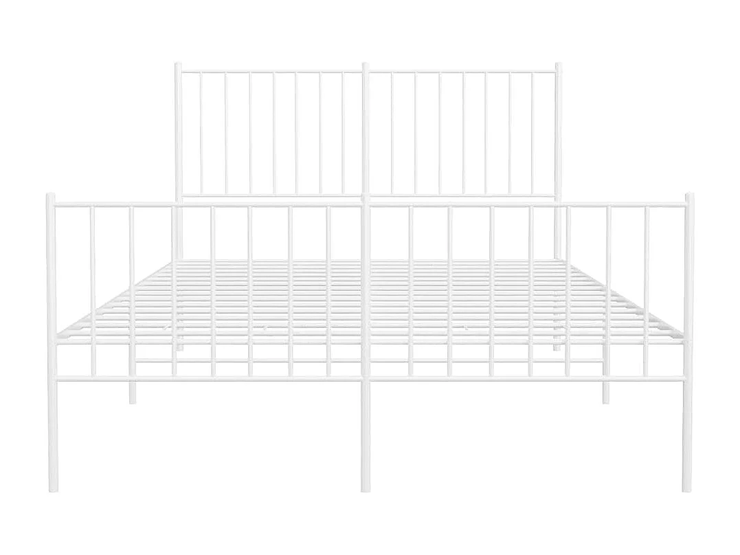Cadre de lit métal avec tête de lit-pied de lit blanc 120x190