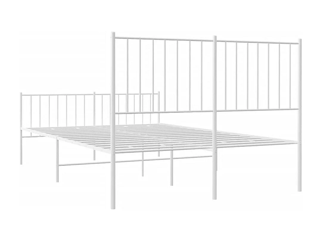 Cadre de lit métal avec tête de lit-pied de lit blanc 120x190