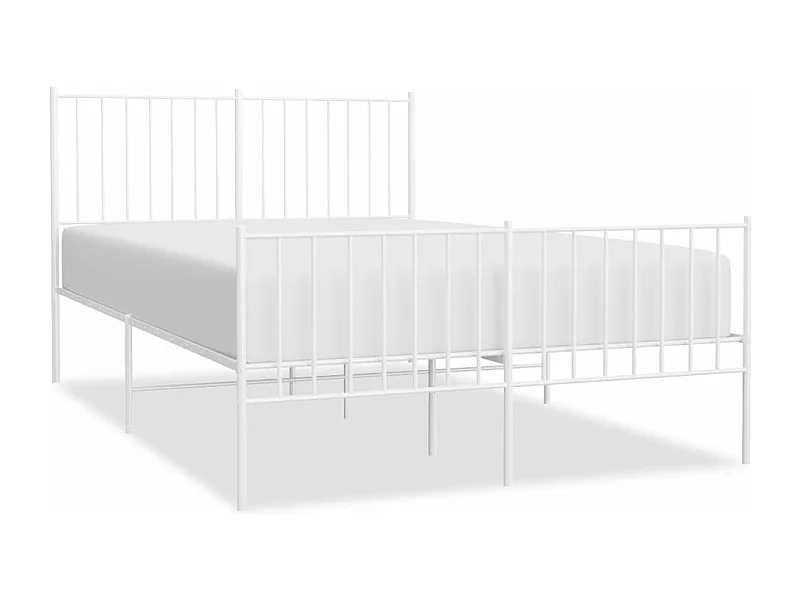 Cadre de lit métal avec tête de lit-pied de lit blanc 120x190