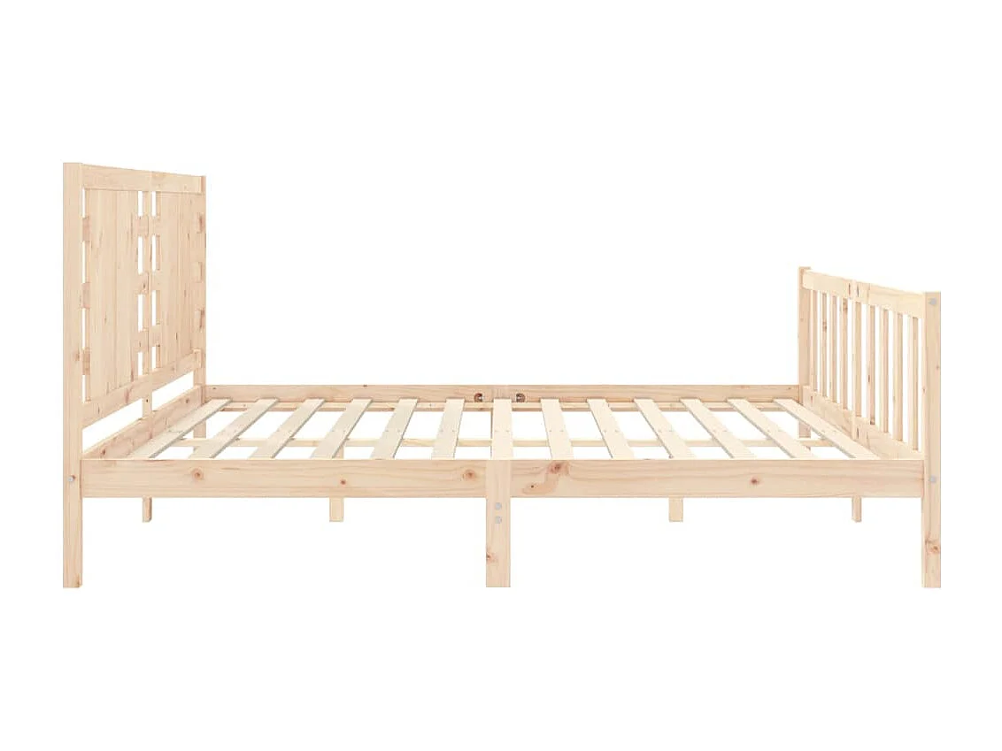 Cadre de lit avec tête de lit 200x200 bois massif