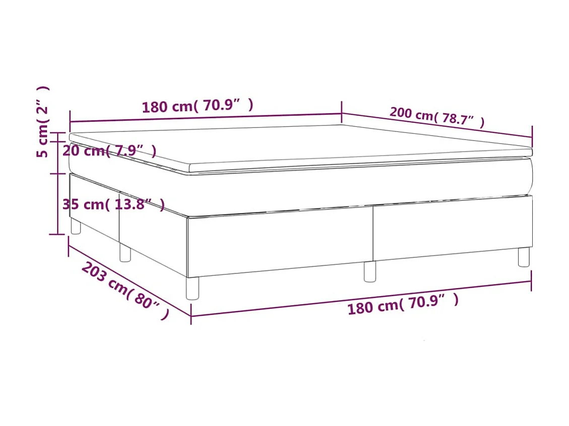 Sommier à lattes de lit avec matelas Gris 180x200 Similicuir
