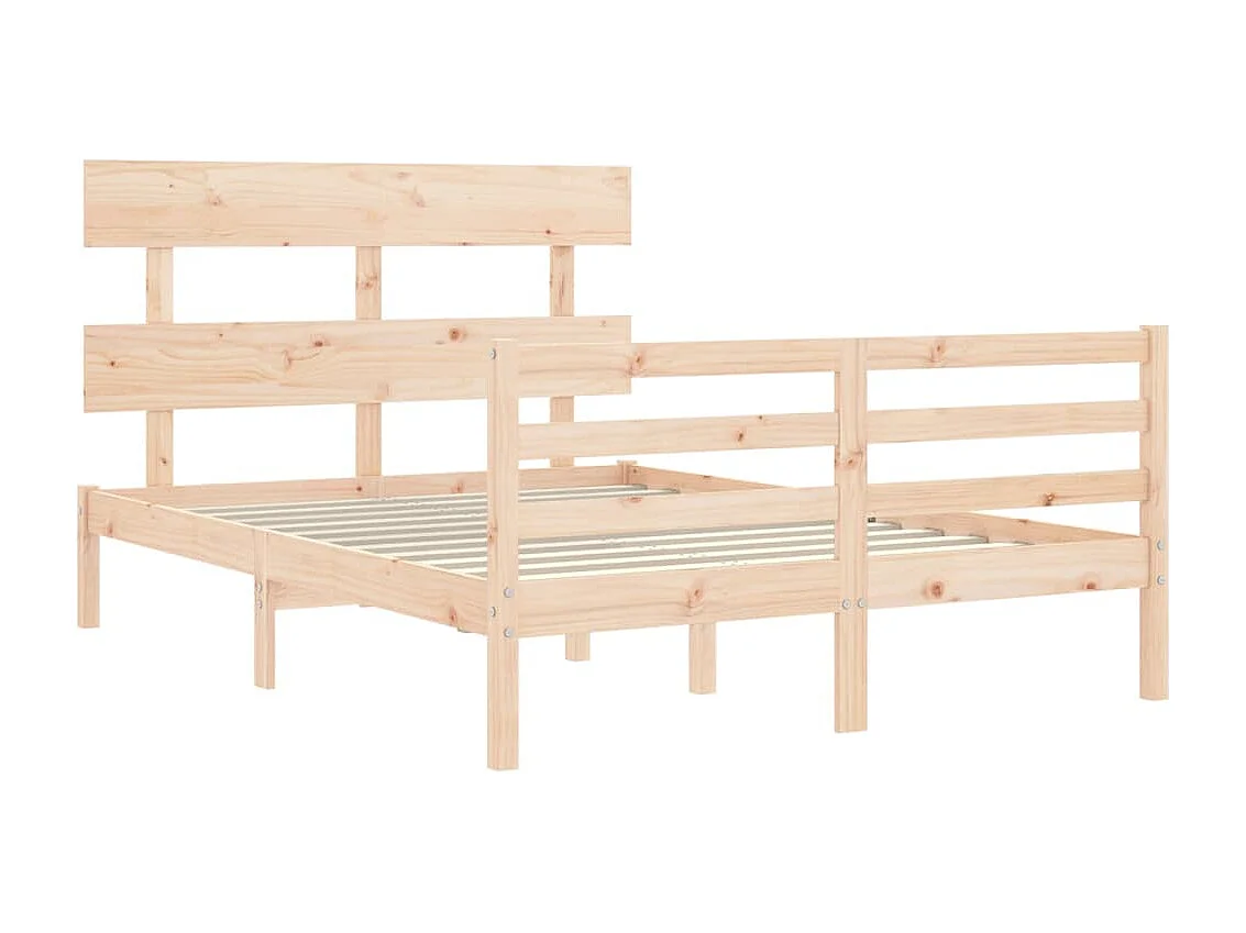 Cadre de lit avec tête de lit 140x200 bois massif