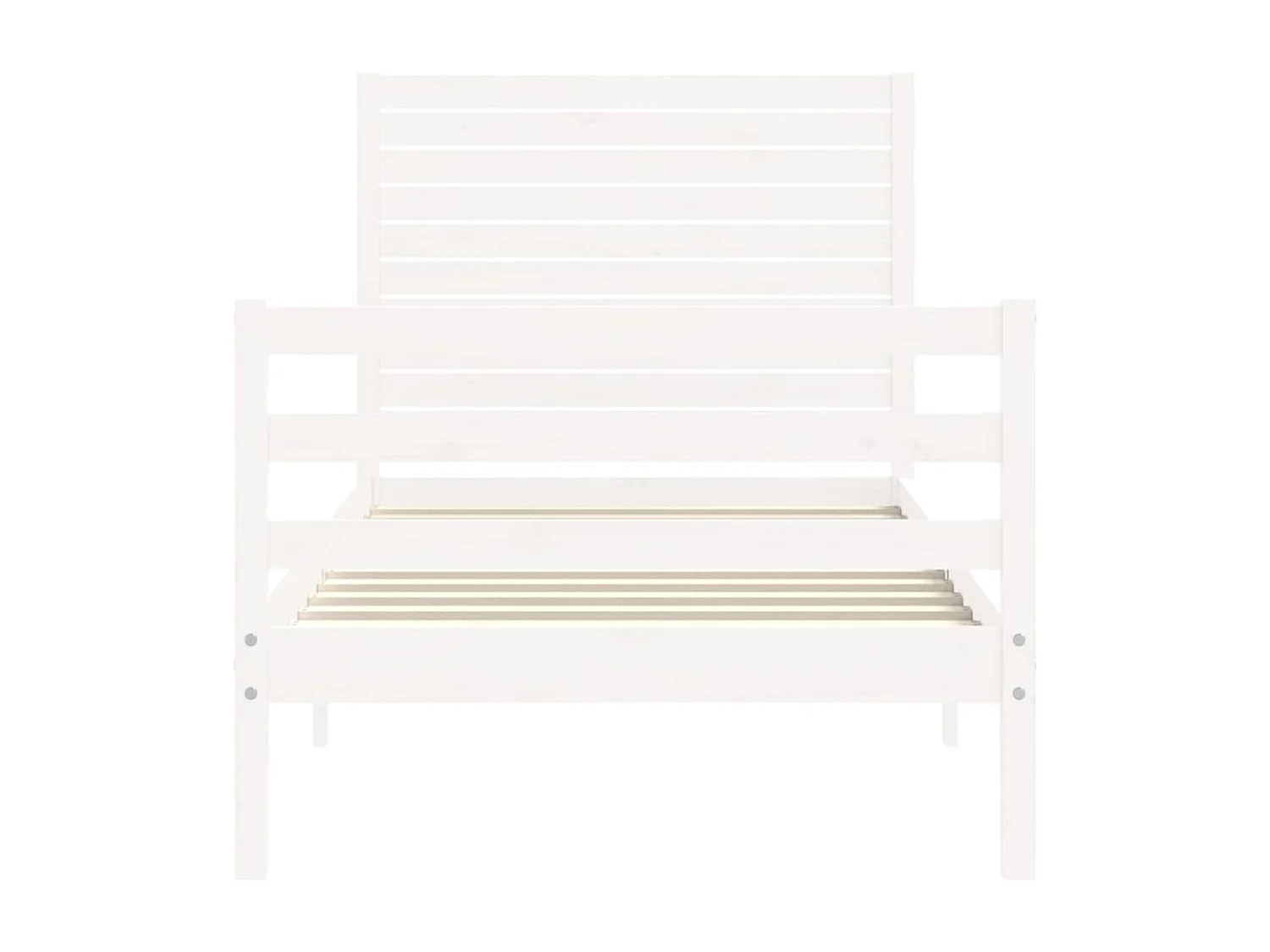 Cadre de lit avec tête de lit blanc simple bois massif