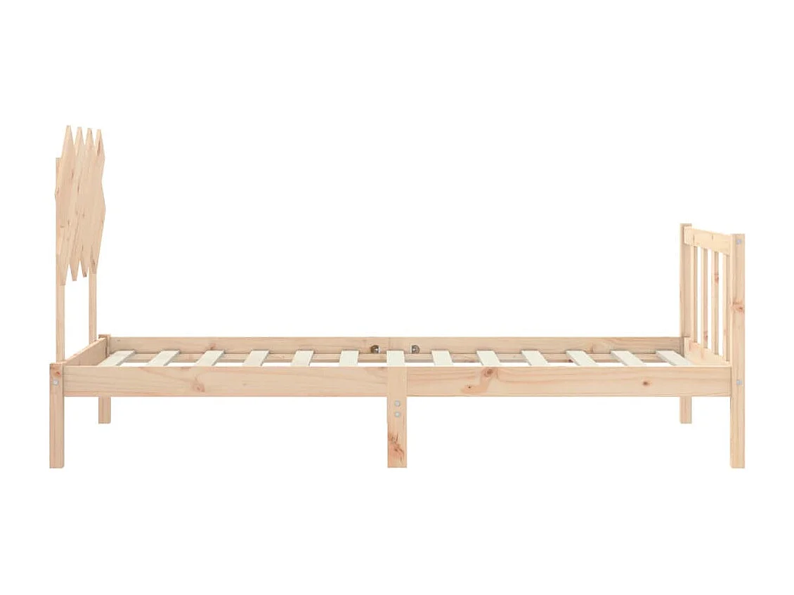 Cadre de lit avec tête de lit 90x200 bois massif
