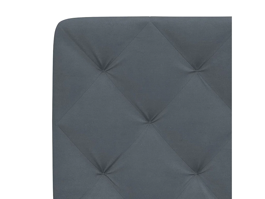 Cadre de lit avec tête de lit Gris foncé 200x200 Velours