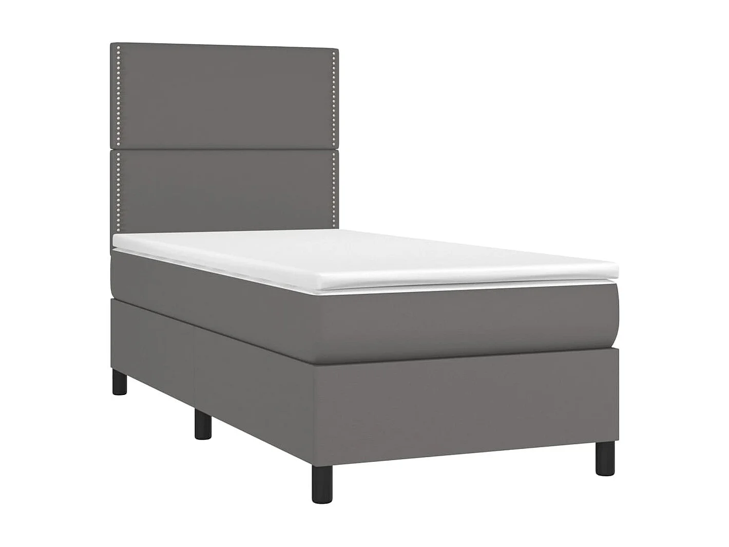 Sommier à lattes de lit avec matelas et LED Gris 100x200