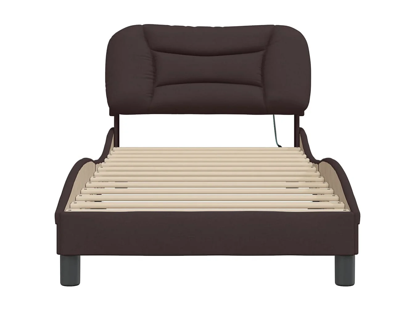 Cadre de lit avec lumières LED marron foncé 80x200 tissu