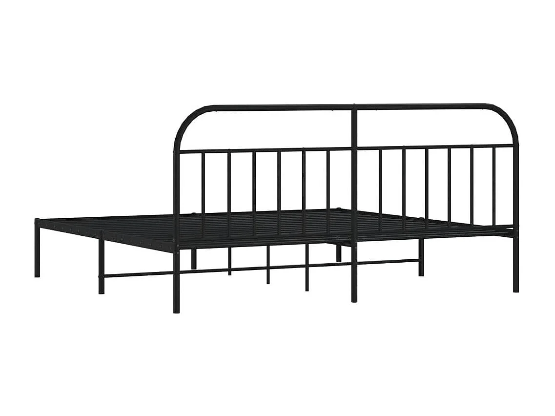Cadre de lit métal avec tête de lit noir 200x200