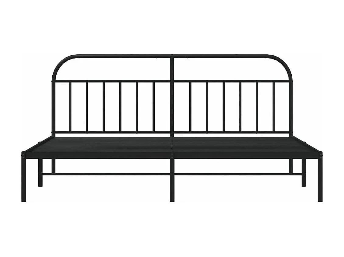 Cadre de lit métal avec tête de lit noir 200x200