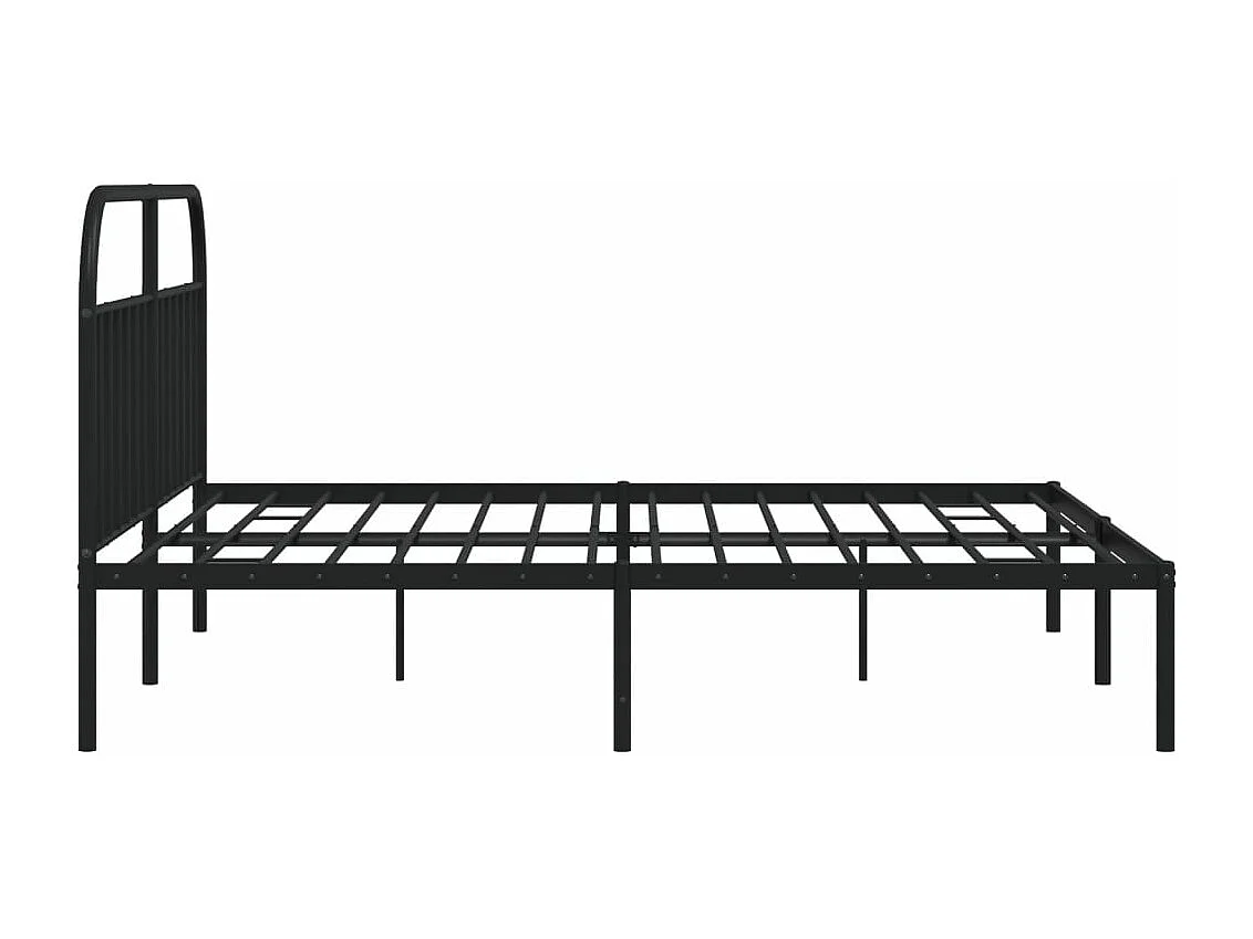 Cadre de lit métal avec tête de lit noir 200x200
