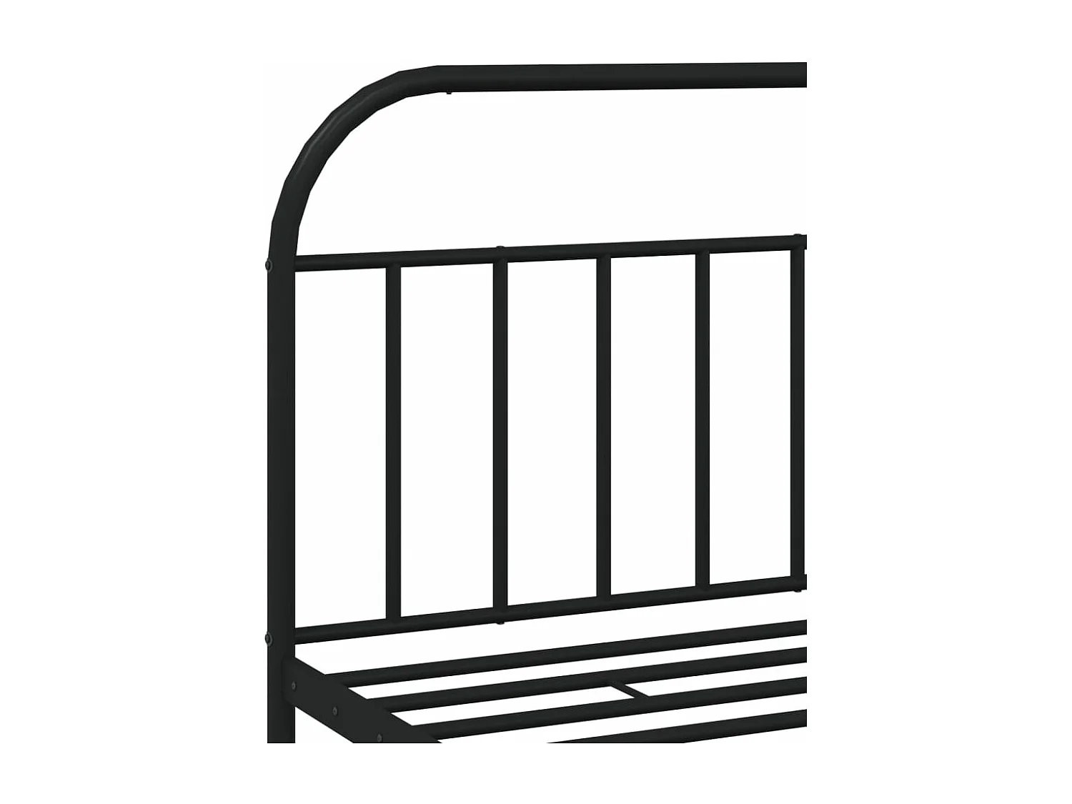 Cadre de lit métal avec tête de lit noir 200x200